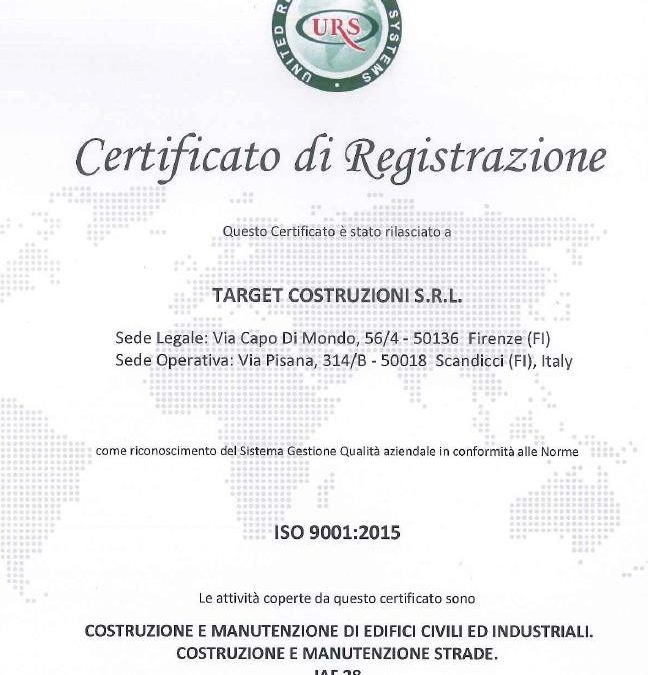 Certificazione ISO 9001:2015 Sistema di Gestione Qualità aziendale